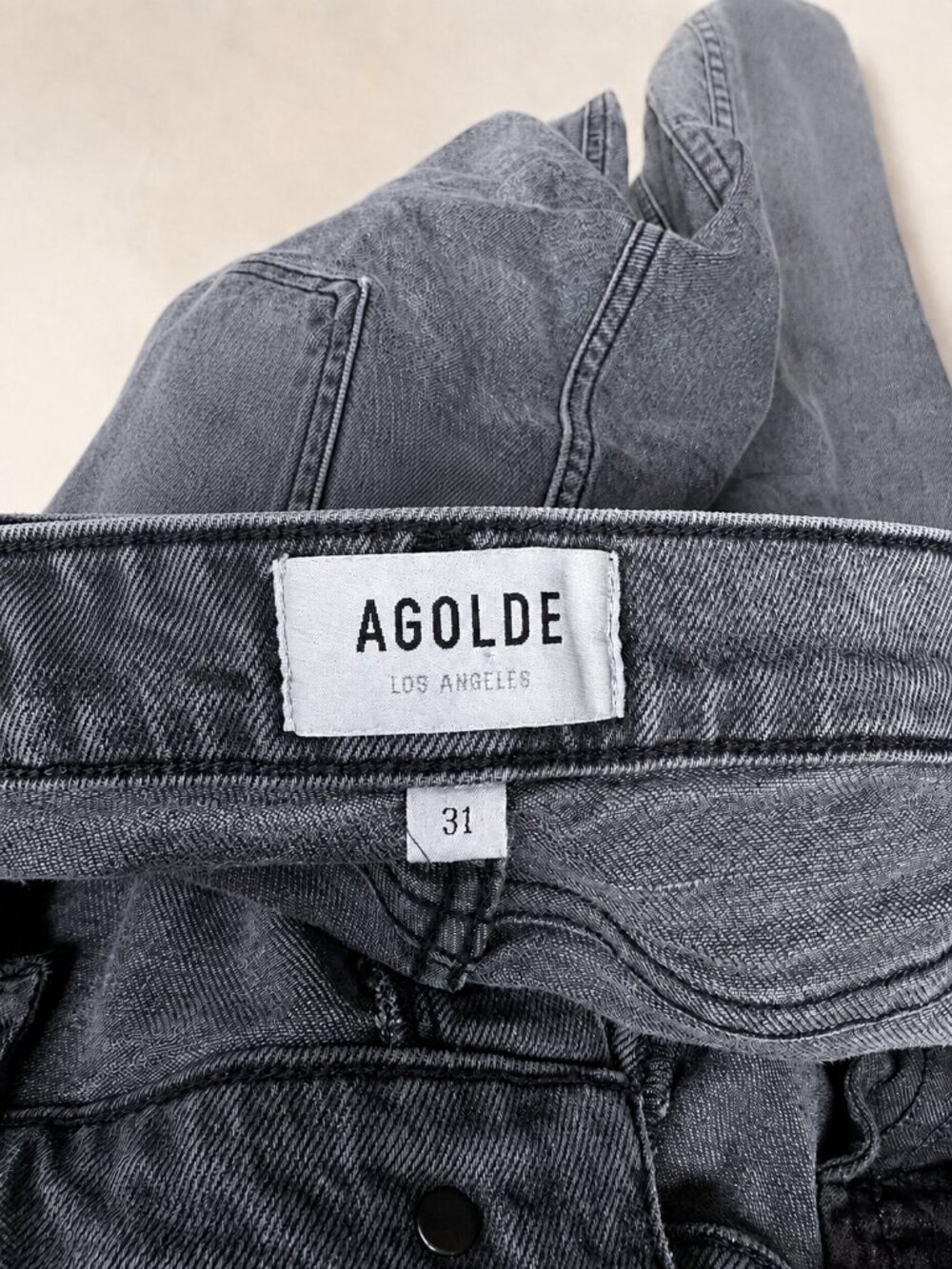 AGOLDE Nico High Rise Slim Jeans Washed Black Size 31 Organic Cotton - Picture 3 of 11